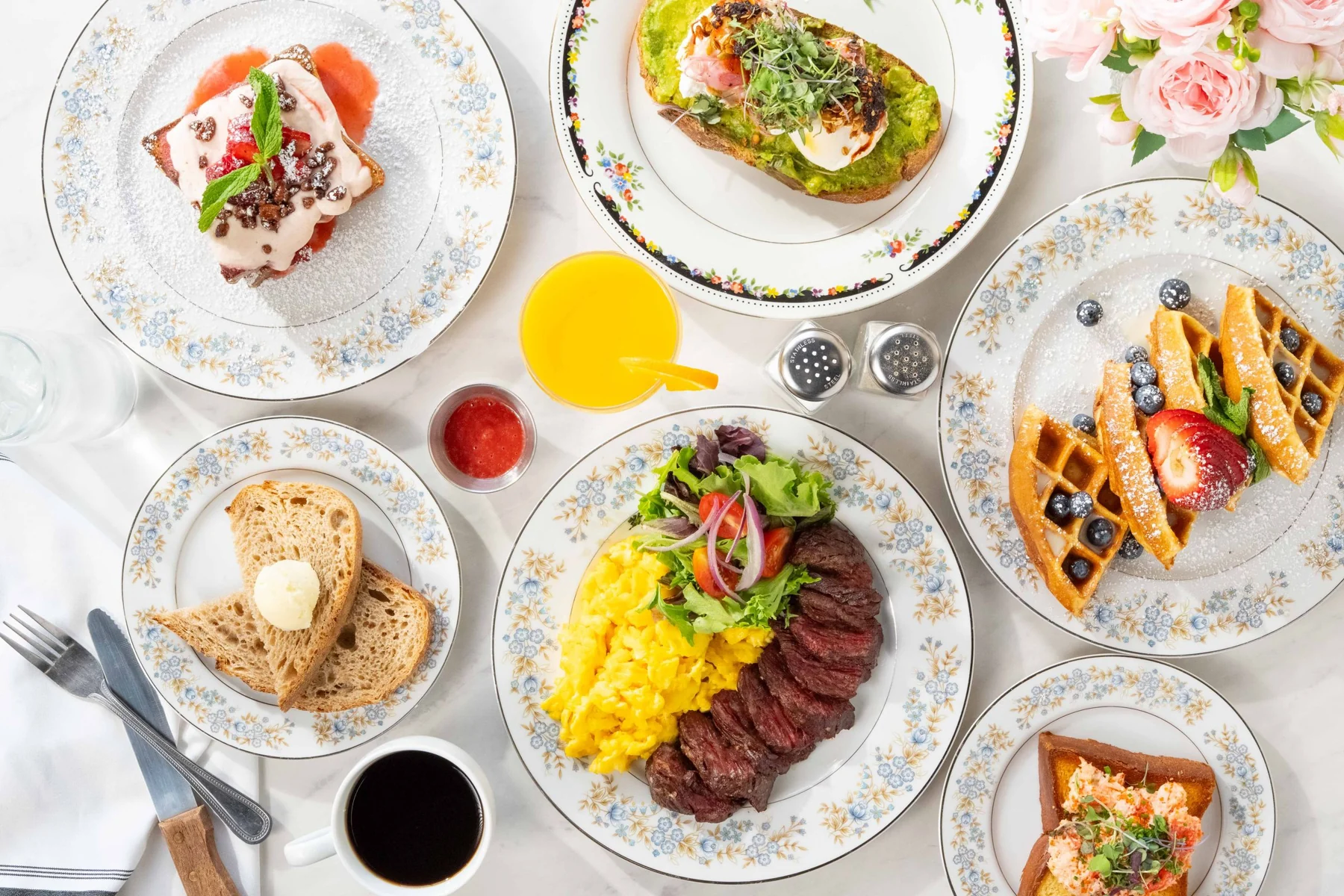 Brunch dishes served at Epicure Club